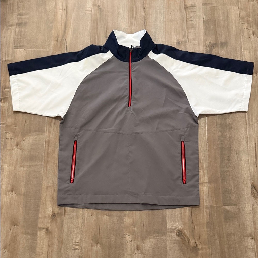 FootJoy Mens 1/4 Zip Short Sleeve Golf Performance Windbreaker Sz M